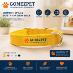 Gomezpet Adjustable Nylon Dog Collar – Durable Pet Collar in Bumblebee Yellow