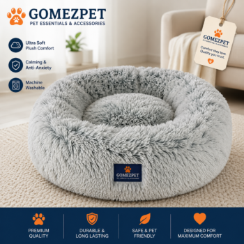 Tall Tails Cuddle Plush Pet Bed – Ultra-Soft Nesting Dog & Cat Bed in Frosted Grey
